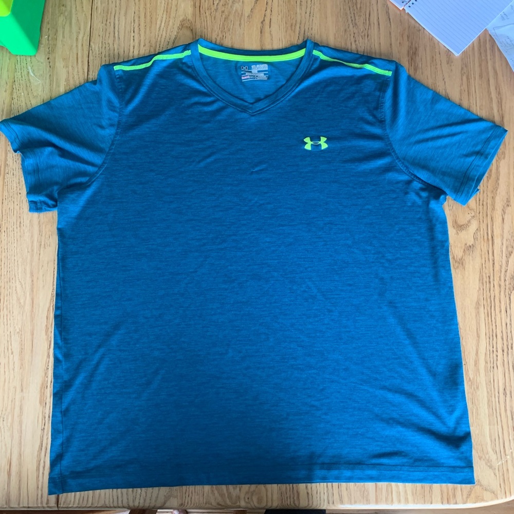 Under Armour 2XL t shirt blue heat gear sports